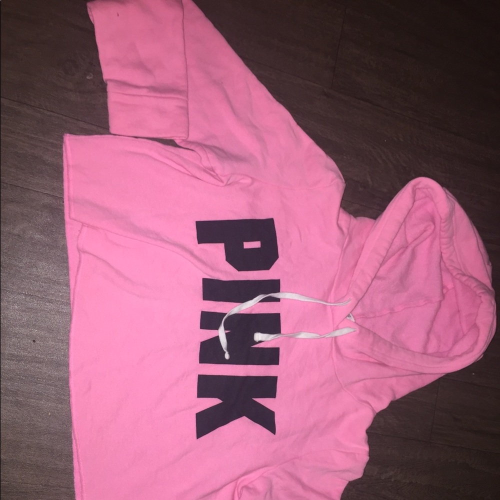 Pink cropped hoodie